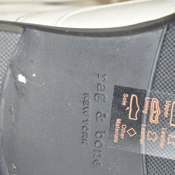 $550 RAG & BONE Slayton Combat Boot EDGY LEATHER ANTIQUE WHITE 38.5 (D11) - Picture 11 of 12